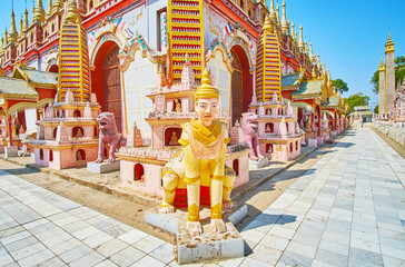 Manusiha lion guardian at Thanboddhay Paya, Monywa, Myanmar