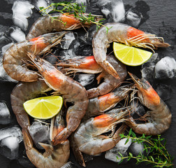 Fresh raw prawns