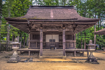 Koyasan - June 04, 2019: Dai Garan Buddhist temple in Koyasan, Japan