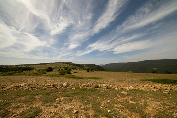 Mountains of Valdelinares a day of Summer