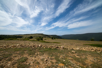 Naklejka premium Mountains of Valdelinares a day of Summer