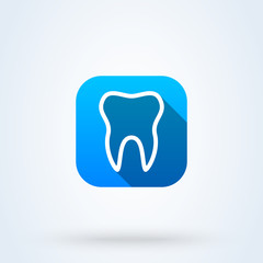 Dental Treatment and Tooth. line art Simple modern icon design illustration.