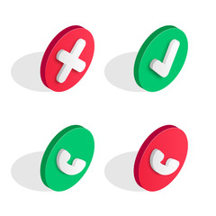 Phone Call isometric icon set