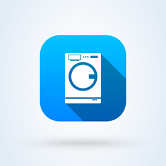 Washing machine flat. Simple modern icon design illustration.
