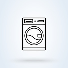 Washing machine. line art Simple  modern icon design illustration.