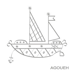 Vector icon with veve vodoo symbol Agoueh