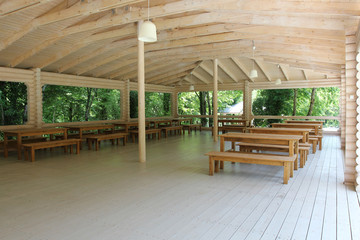 gazebo empty in nature on a Sunny day
