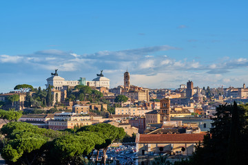 Fototapeta na wymiar Rome skyline view from Orange Garden in Italy