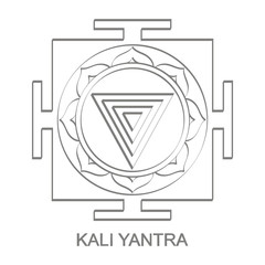 Vector icon with Kali Yantra Hinduism symbol