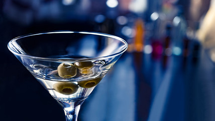cocktail vodka martini close up. party in a nightclub. cocktail 007.