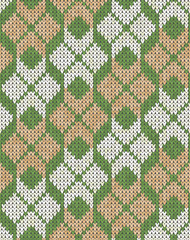 Knitting classic vintage geometric pattern. Knitted realistic ethnic seamless background, texture. Vector national seamless background for banner, site, greeting card, wallpaper. Vector Illustration.