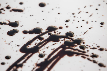 Splattered blood stain on white background