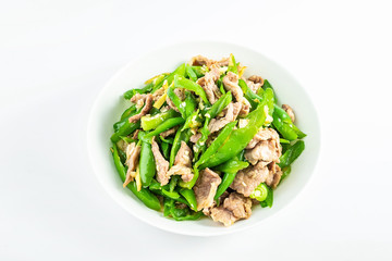 Chinese Hunan home cooking pepper fried pork