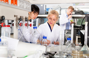 Students working in university laboratory