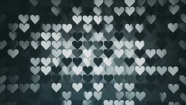 Array of dark gray heart shapes