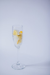 Yellow lemon on white background