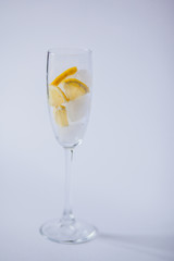 Yellow lemon on white background