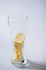 Yellow lemon on white background