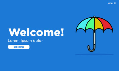 Welcome Page UI Design with Umbrella