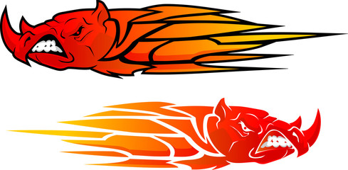 Red Rhino Furious Head Flame