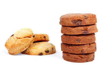 Tasty fresh cookies on isolated background