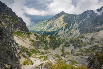 Mountain landscape from a pass in tatra mountains