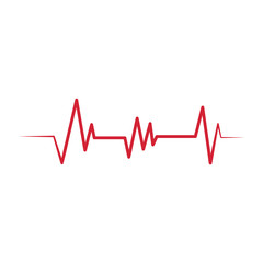 Heartbeat Cardiogram Icon Vector Logo Template