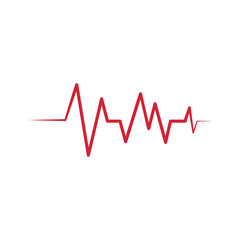 Heartbeat Cardiogram Icon Vector Logo Template