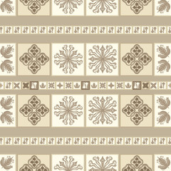 Vector ceramic tile pattern, abstract mosaic, seamless ornament