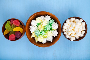 Meringue,marmalade and marshmallow