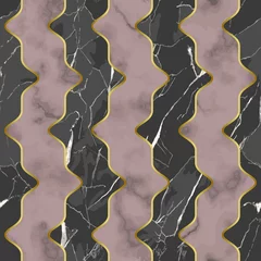 Plexiglas foto achterwand Marble luxury striped seamless pattern with golden decor © kronalux