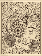 Sun. Mystic concept for Lenormand oracle tarot card.