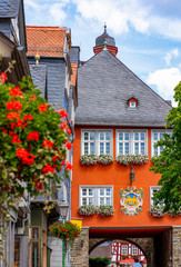 Altstadtszene mit Rathaus Idstein im Taunus