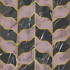 Stoff pro Meter Marble luxury seamless pattern with golden decor © kronalux