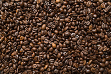 Coffee beans background wallpaper texture.