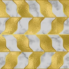 Foto op Plexiglas Marble luxury seamless pattern with golden foil © kronalux