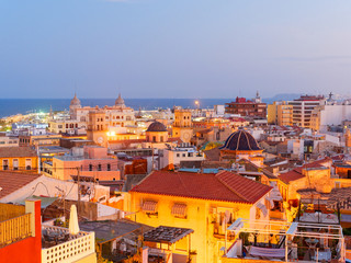 Fototapeta premium Beautiful night panorama on Alicante, Costa Blanca, Spain.