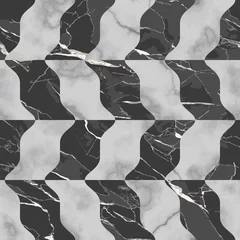 Gordijnen Marble luxury seamless pattern with mosaic effect © kronalux