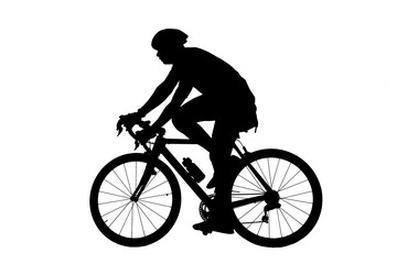 Fototapeta premium Cycling Silhouette on white background