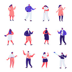 Set of Flat Fashion Designers and Models Characters. Cartoon Haute Couture Clothing and Runway, Girls Demonstrating Trendy Clothing Stand. Vector Illustration.