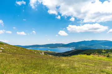Beautiful summer mountain panorama view from Rila Mountain, Bulgaria