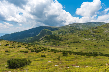 Fototapeta premium Beautiful summer mountain panorama view from Rila Mountain, Bulgaria