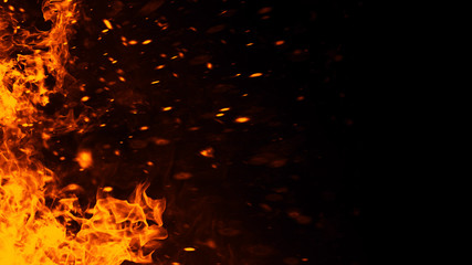 Perfect fire particles embers on background . Smoke fog misty texture overlays. Design element