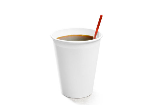 Styrofoam cup with hot coffee