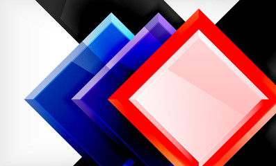 Bright colorful square shape blocks geometrical background