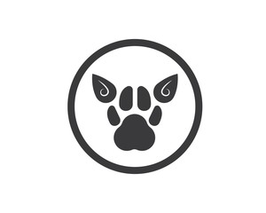 paw logo icon of pet vector