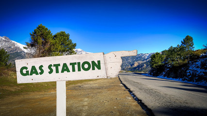 Street Sign to Gas Station