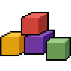 vector pixel art toy block