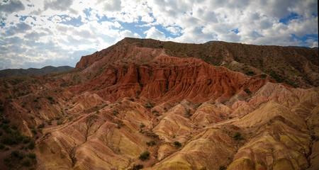 Panorama of Skazka aka Fairytale canyon, Issyk-Kul, Kyrgyzstan