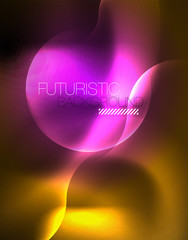 Shiny neon geometric waves template